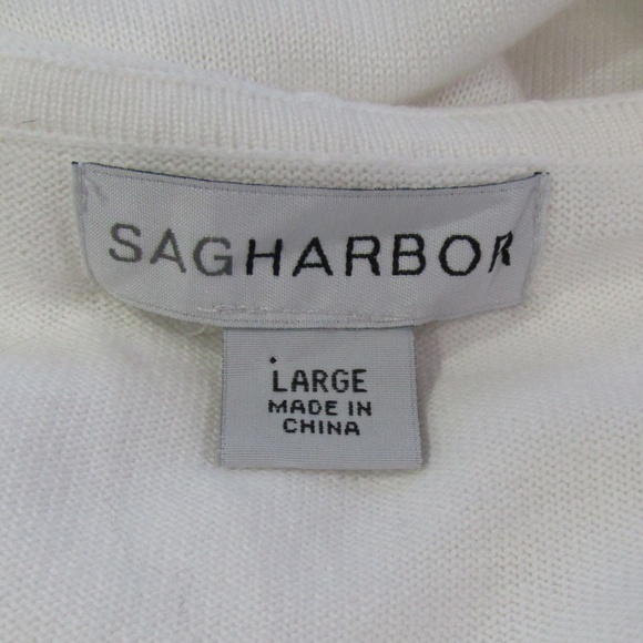 NWT Sag Harbor White Drawstring Hooded Top Cruise! - Picture 5 of 6